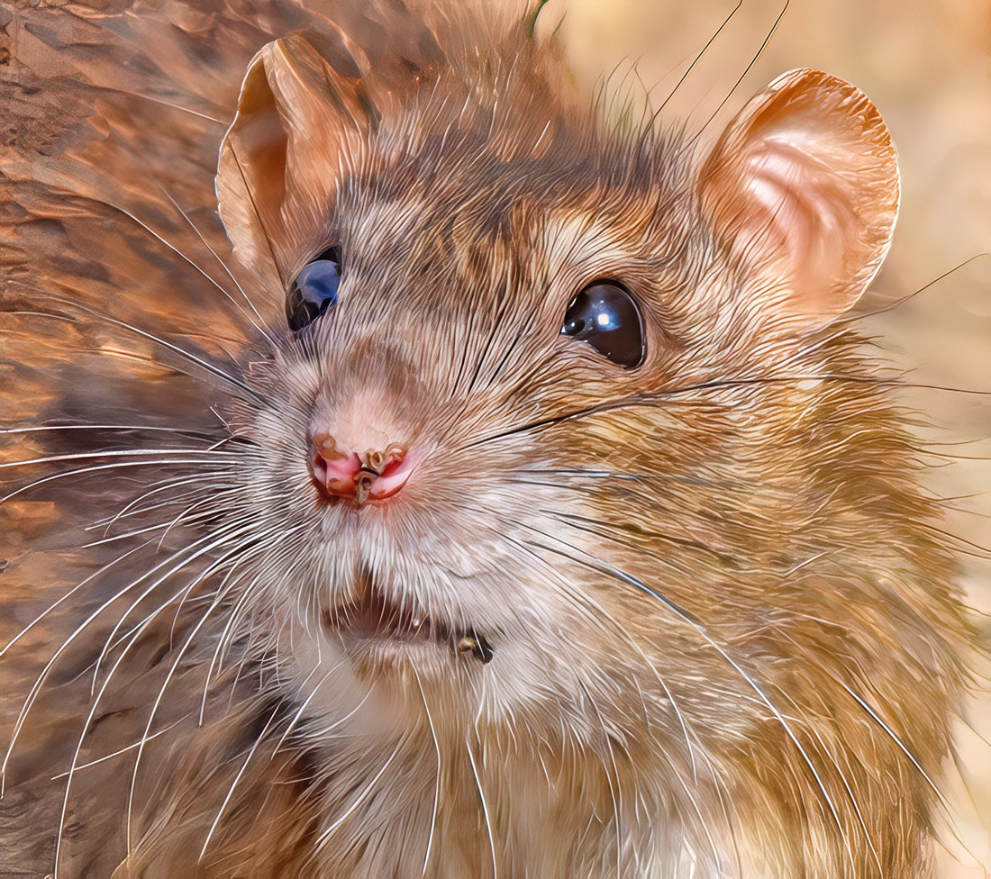 Rat Portrait by Mike Cowdrey