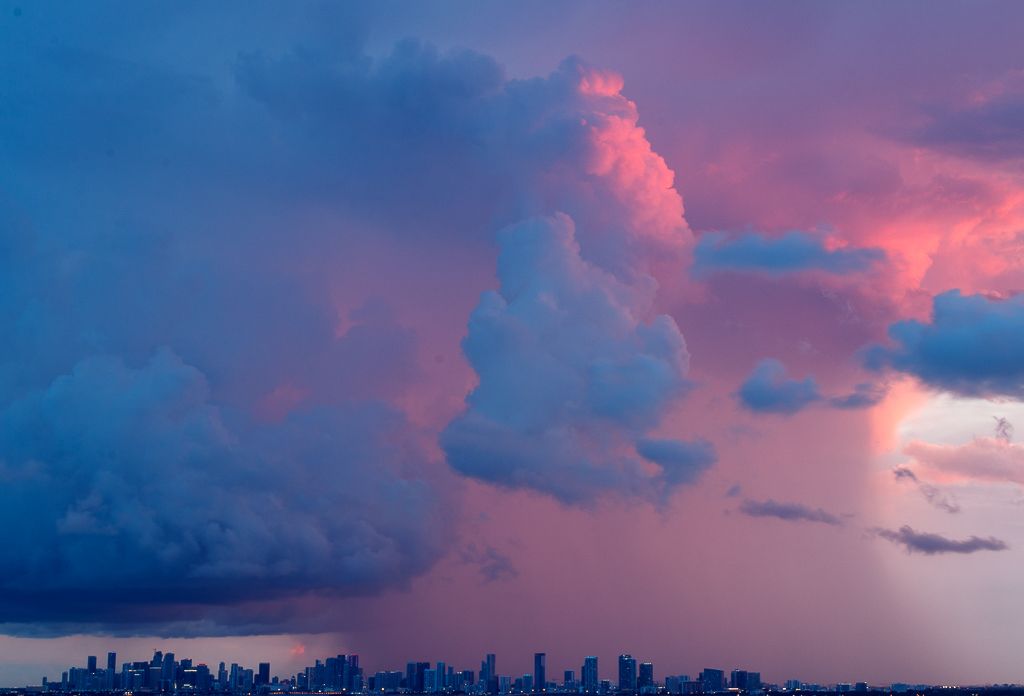 Pink Storm over Miami by Gloria Grandolini