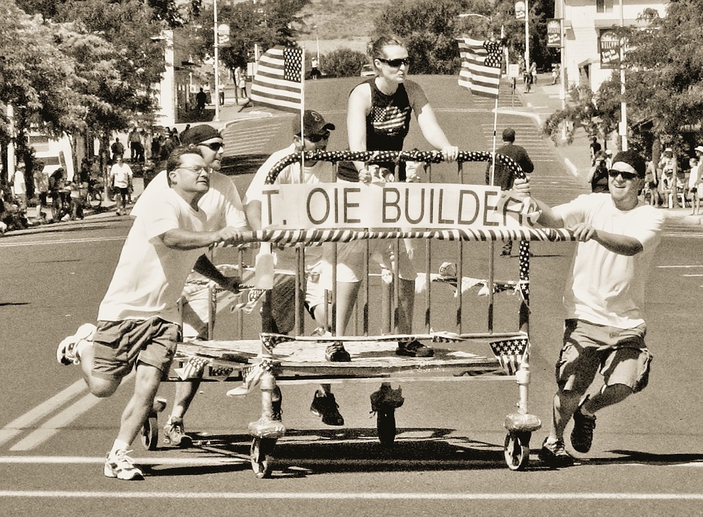 Fourth of July  Bed Race by Kathleen McCrary