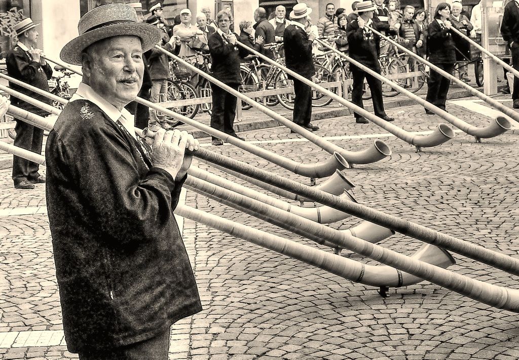 Alphorn musicians by Kathleen McCrary