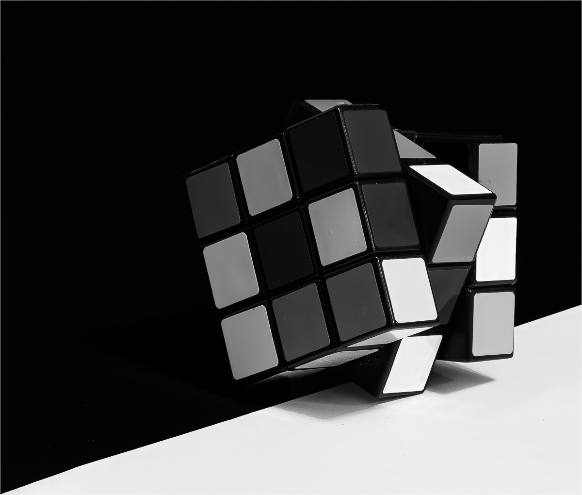 Rubik's Black and White Cube by Barbara Asacker